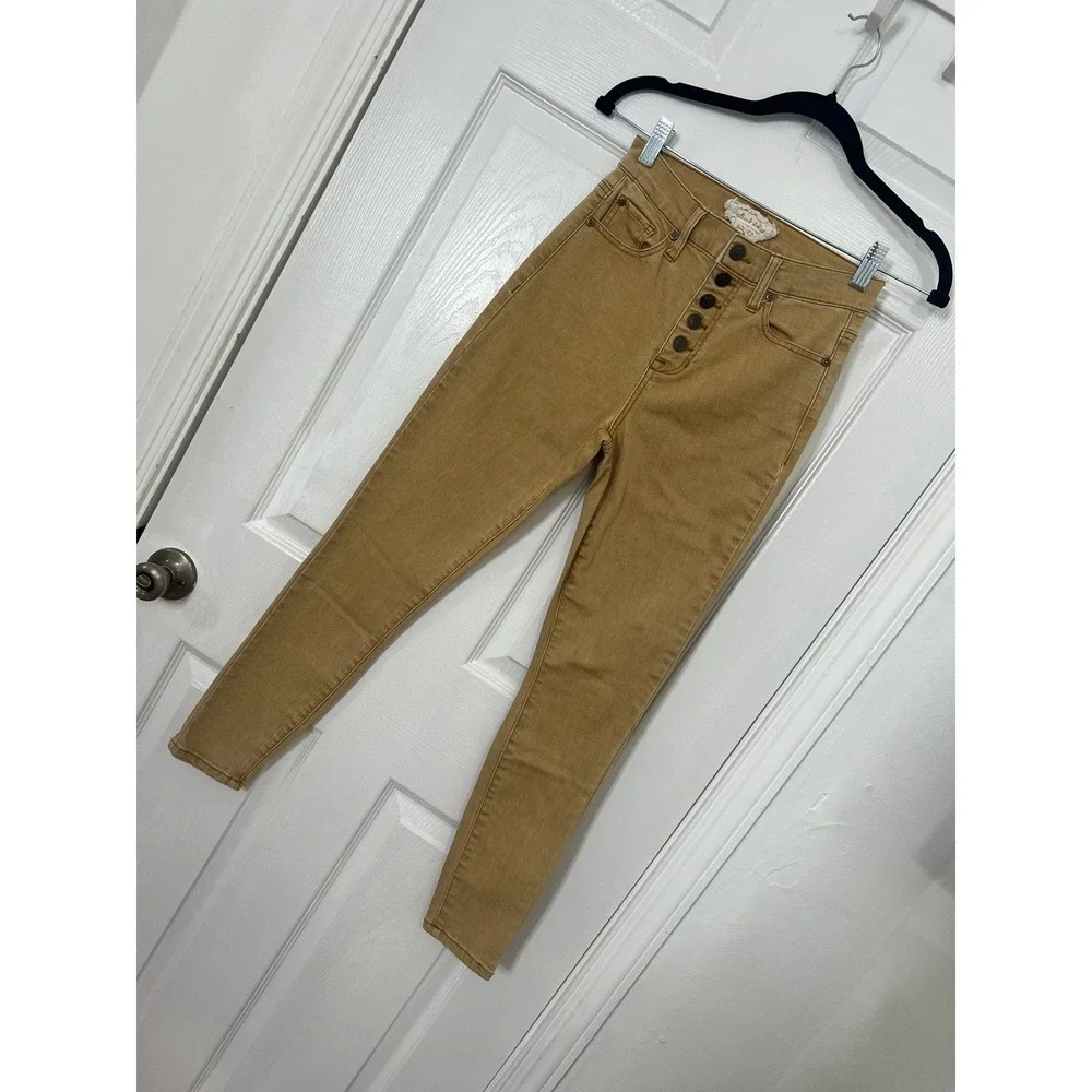 Altar'd State‎ Mustard High Rise Skinny Jeans 25 Button Fly Indie Boho Festival